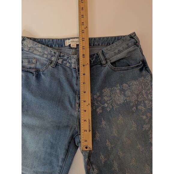 Sundance Women's Bella Etched Floral Print Straight Jeans Size 28 Boho - Picture 8 of 14